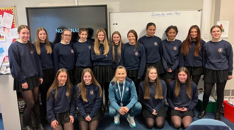 International Women’s Day – Anna Soulsby from Newcastle United visits Gosforth Academy