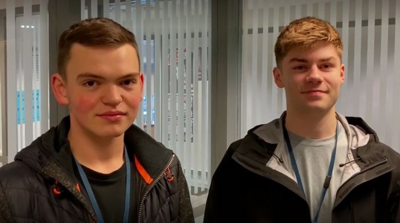 Gosforth Academy's students Matthew Fullerton & Max Swinburne